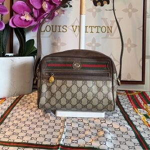 Gucci Beige and Brown GG Crossbody Bag